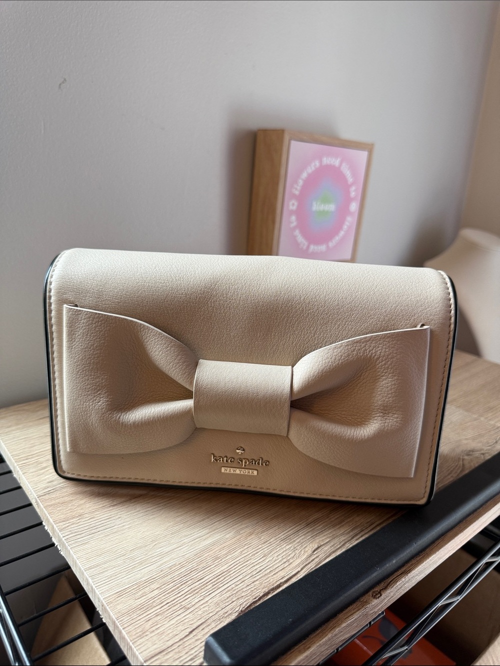 Kate Spade Cream Bow-Accent Crossbody Bag